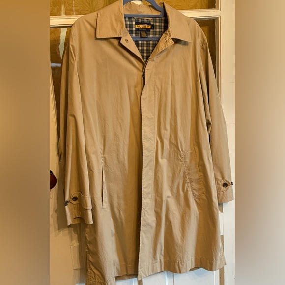Rugby Ralph Lauren Jackets & Blazers - Vintage Khaki Rugby Ralph Lauren Trench Rain Coat Plaid Lining Sz L